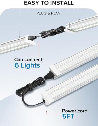 1.5FT LED Shop Lights, 35W 3500LM 5000K Ultra-Bright Linkable Shop Light - Image 4