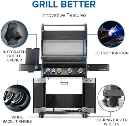 Napoleon Rogue PRO 525 4-Burner Natural Gas Grill with Infrared Side Burner - Image 5