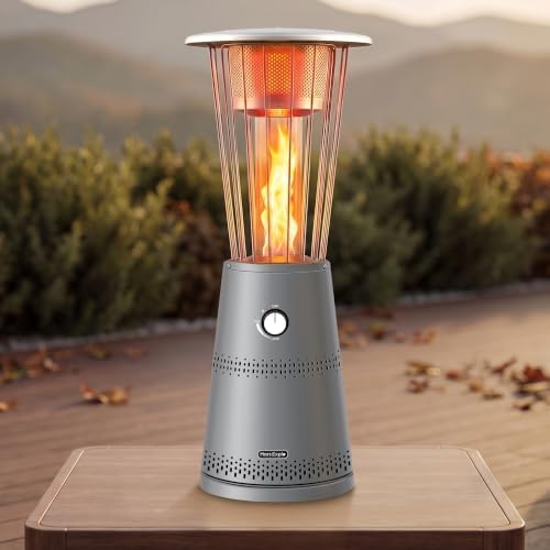 Tabletop Heater Patio Heater, 11,000 BTU Propane Patio Heater for Commercial, Balcony & Porch, Quartz Glass Tube, Portable Small Heater For Outdoor Use - Grey by MarsExplo