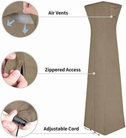 Easy-Going Pyramid Torch Patio Heater Cover, 90"H x 23"L x 23"W, Camel - Image 4