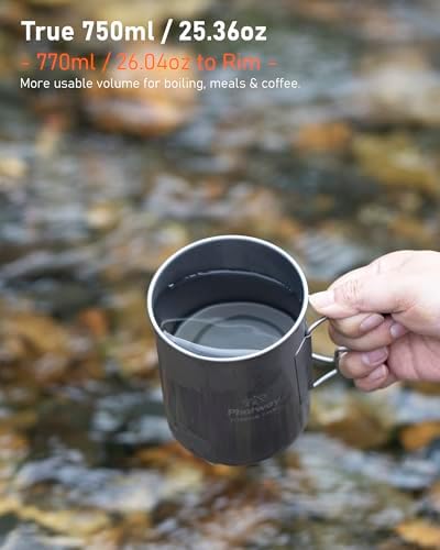750ml (25oz) Titanium Camping Pot, Ultralight Backpacking Cookware - Image 5