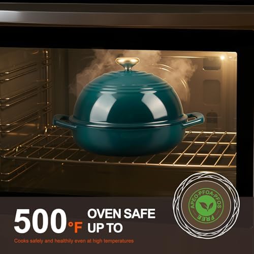Overmont Enameled Cast Iron Dutch Oven, 6QT Bread Oven with Dome Lid Recipe - Image 3