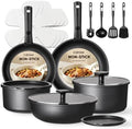 CAROTE 19pcs Pots and Pans Set Non Stick, Detachable Handle Cookware by CAROTE
