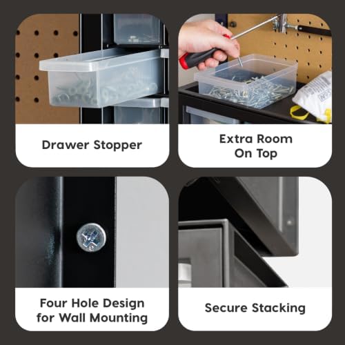 IRIS USA Plastic Storage Drawer Organizer, 10 Drawer Cabinet, 2 Pack, Black - Image 5