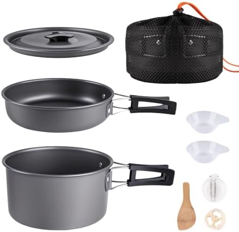 aiGear Camping Cookware with Pot Pan Kettle Cutlery Tableware 1-2 People by aiGear