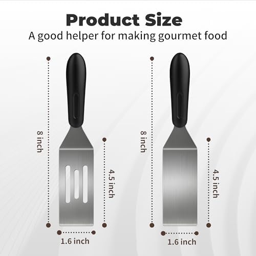 Stainless Steel Mini Spatula (2PC),Small Turners for Cake Brownies Pancakes - Image 2