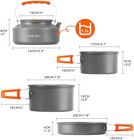 ONLYFIRE OUTDOOR LIVING 15 PCs Camping Utensils Cookware Set, CT605 - Image 2