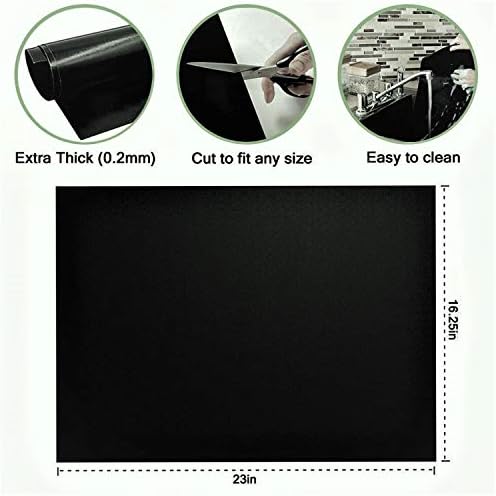 3 Pack Non-Stick Heavy Duty Oven Liners Set for Bottom of Electric Oven by Grill Magic - Thick, Heat Resistant Fiberglass Mat - Easy to Clean, Reduce Spills, Stuck Foods & Clean Up - BPA Free - Image 6
