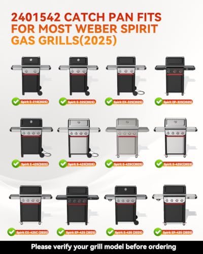 2401542 Grease Catch Pan for Weber Spirit E325 E210 E425 E435 Grills(2025+) - Image 3