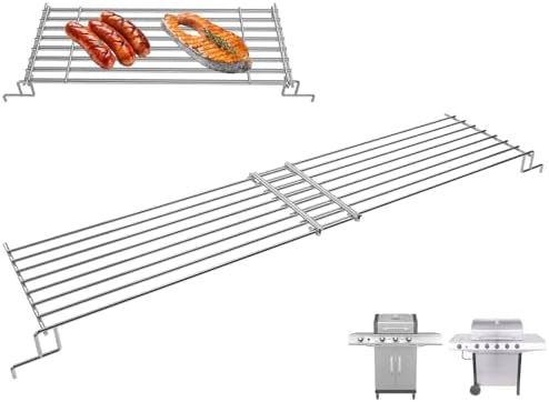Adjustable Grill Warming Rack for Charbroil Performance 3/4 Burner Grill Replacement Parts 463448021 463365021 463352521 463732623 463354021, Swing Away Grid for Charbroil Grill Accessories by PETKAO