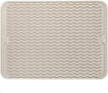 MicoYang Silicone Dish Drying Mat — Quick-Dry Ridges Counter & Sink Pad, Heat-Resistant Trivet to 450°F, Non-Slip & Dishwasher Safe, Roll-Up Storage, 18 Colors & 9 Sizes (Tapioca, 16"×12") by MicoYang