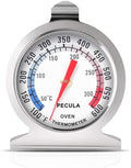 Stainless Steel Oven Thermometer 50-300°C/100-600°F, Analog Instant Read, Battery-Free Kitchen Cooking Thermometer, Hook & Stand Design Food Thermometer for Oven, Grill, Smoker, Fryer by PECULA