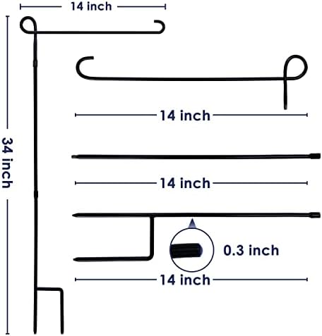 YEAHOME 2PC Premium Garden Flag Stand Holder, Weather-Proof Metal Powder-Coated Flagpole for American, Christmas, Winter, Birthday Flags - Image 5