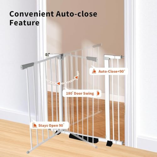 Rgqphantom 41" Tall Safety Pet Gate,Adjustable 29.92"-49.21" Wide(White) - Image 5