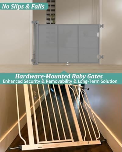 Miumoon 71 inch Reinforced Retractable Baby Gates 34 inch Tall - Image 3