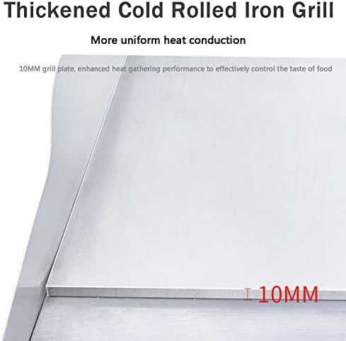 Gas Griddle LPG Commercial Stainless Steel Heavy Duty Restaurant Outdoor Griddle Gas Baking Plate Burger Grill Smooth Double Burners, 2800PA, for BBQ Cooking Steak, Eggs, Pancakes,718 - Image 6