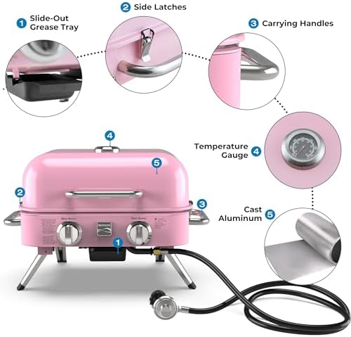 Kenmore 2-Burner Portable Tabletop Retro Gas Grill - Image 5