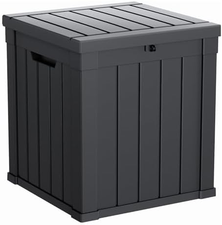 DRATO 51 Gallon Outdoor Storage Box Waterproof, Lockable Resin Deck Box for Patio Furniture, Pool Supplies & Garden Tools, Weatherproof Outside Storage Bin for Backyard Porch (Black, 51 Gallon) by DRATOprovidesawarmandcozy