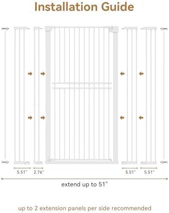No Pawblems Gate Extension, 2.76" Width Expander for 55.0" Pet Gate, White - Image 5