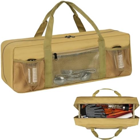 Grill Tool Storage Bag BBQ Grill Utensil Accessory Storage Brown by frjjthchy