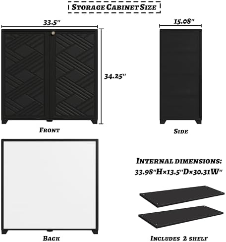 Mrosaa Outdoor/Indoor Storage Box,Resin and Plastic Storage Cabinet Waterproof,Outdoor Cabinet for Patio/Garden/Balcony/Backyard/All Room(with 2 Shelves)-Black - Image 5