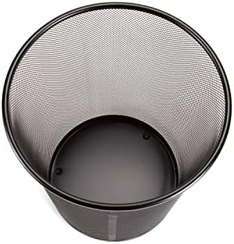 2-Pack 6-Gallon Round Steel Mesh Trash Can, Recycling Wastebasket, Black - Image 3
