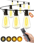 Outdoor Patio String Lights: 200Ft 60M Outside Waterproof Light - Remote Dimmable ST38 Shatterproof Bulb Connectable Hanging Outdoor Electric Lighting - Backyard Yard Gazebo Porch Party by Vozuji