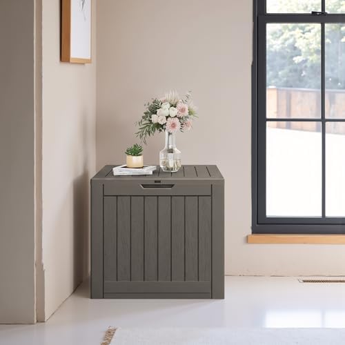 JUMMICO 42 Gallon Resin Deck Box Waterproof Outdoor Storage Box - Image 2