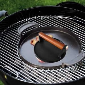 Firsgrill Burger Press 7.08" Round,Heavy-Duty Cast Iron Smash Burger Press Meat Steak With Wood Handle for Blackstone Camp chef Pitboss Weber Griddle Grills(Round) (Pack of 2) - Image 6