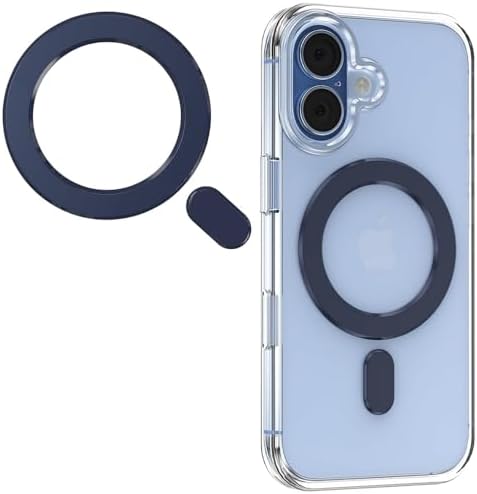 KALAPOP for Magsafe Universal Metal Rings Sticker Compatible with iPhone 15 Pro Max,15 Pro,15/14/13/12 Series,Samsung Galaxy,Google Pixel Series (Dark Blue 1PCS Magnetic Ring) by KALAPOP