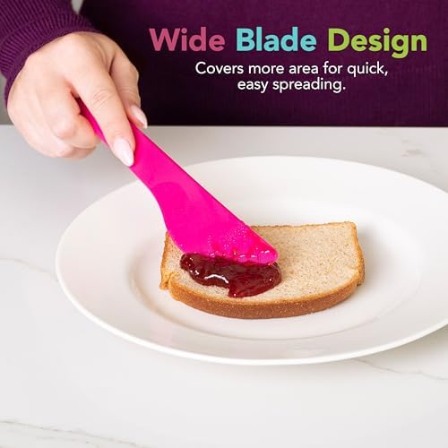 Joie Spreaders Set, Reusable Plastic Knives, 4-Count Assorted Colors - Image 5