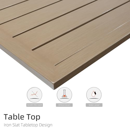 63" Brush Paint Rectangle Outdoor Patio Dining Table with 29" High Top - Image 6