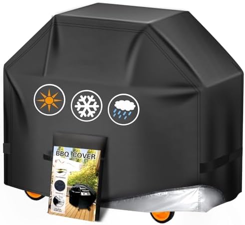 Aoretic Grill Cover, 58 inch BBQ Gas Grill Cover for Outdoor Grill, Charbroil Grill Cover Barbecue Waterproof, Anti-UV for Weber Char-Broil Monument, Dyna-glo Nexgrill Spun Polyester by Aoretic