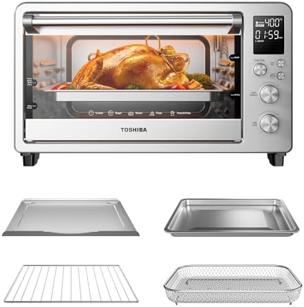 TOSHIBA ChefFry Air Fryer Toaster Oven Combo, 26.4-Quart, Stainless Steel by ToshibaKitchen