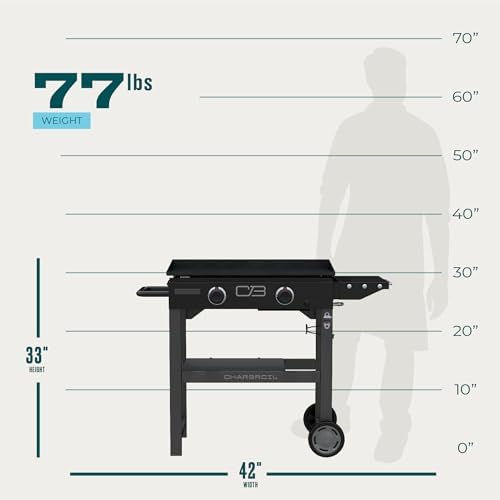 Charbroil 28" Performance Series 2-Burner Propane Gas Griddle with Cart, Black - 463459924 - Image 6