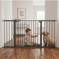 Mumeasy 36-63" Extra Wide Baby Gate for Stairs, 28.74" Walk Through Large Dog Gate for Doorways & Hallways, Auto Close Pet Gate Indoor, Pressure Mounted Child Wide Long Safety Gate for House, Black by Mumeasy-FocusonBabyPetSafetyGate