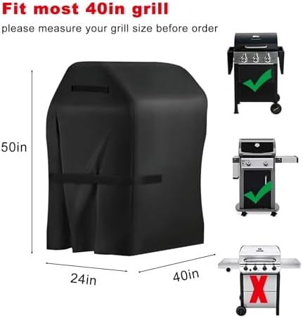 40 Inch Grill Cover, Heavy Duty Waterproof Small BBQ Smoker Cover - Image 2
