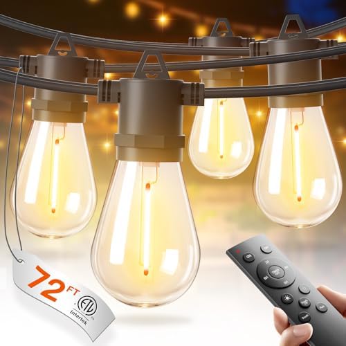 addlon 72FT Outdoor String Lights with 36 Dimmable Edison Bulbs for Patio by addlon