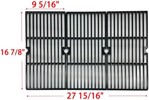 Parts DC121 16 7/8" Polished Porcelain Coated Cast Iron Grill Grates Replacement for Charbroil 463432215, 463436213, 463436214, 463436215, 463441312, 463441514, Thermos 461442114 Grills - Image 2