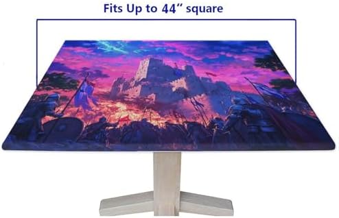 Outdoor Tablecloth Square, Medieval Fantasy Pattern Printed on Polyester Square Table Fitted Cover, Great for Picnics BBQs Daily Meals, Fit for 44" x 44" Square Tables - Image 5