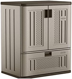 Suncast Base Storage Cabinet, Lockable Single-Drawer Organizer, Platinum by Unknown