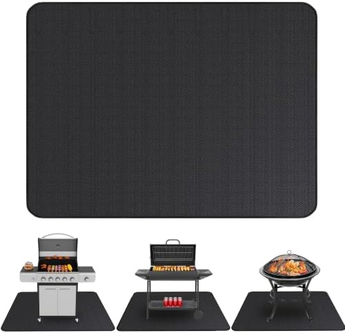 Under Grill Mats for Outdoor Grill (76 x 52 inch) Double-Sided Mat for Under Fire Pit Mat the Perfect Grill Matt for Outdoor Grill Deck Protector and BBQ Matt for Under Grill Mat for Deck by LindasEssentials