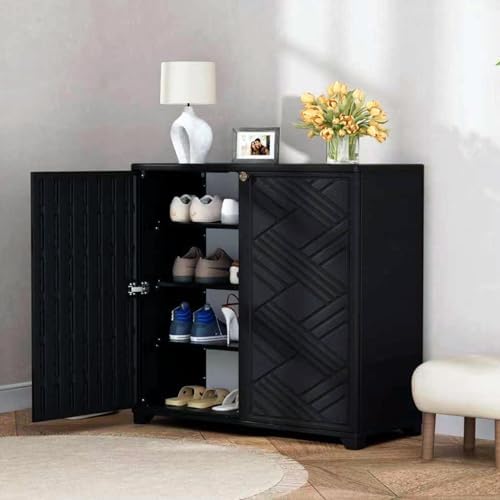 Mrosaa Storage Box Outdoor Caninet,Resin Indoor Storage Box Waterproof Outdoor Storage Cabinets for Patio/Garden/Backyard - Image 6
