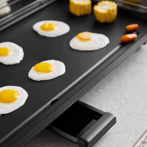 AEWHALE 35" Large Electric Griddle,Extra Wide Teppanyaki Grill with Detachable stainless Steel Baffle for Pancake Barbecue - Image 2