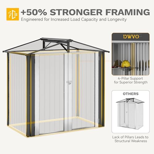 DWVO 6x4ft Outdoor Storage Shed with Locking Entry & Ventilation - Image 7