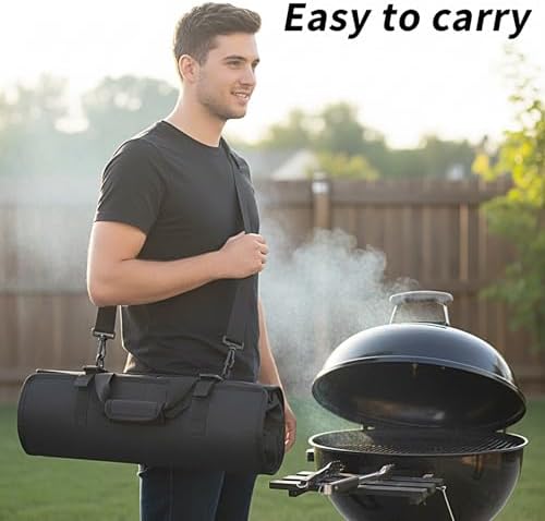 Grill Tool Accessory Storage Bag Roll Up, BBQ Tools Carry Orangizer Case for Grilling Utensil, Large Oxford Cloth Griddle Classifiable Holder for Outdoor Camping Barbecue Hiking Picnic Trip(Box Only) - Image 4