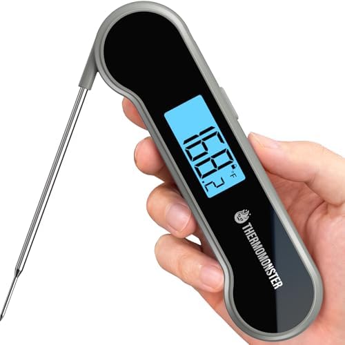 0.5 Sec Instant Read Meat Thermometer Digital for Cooking, Grey by ThermoMonster