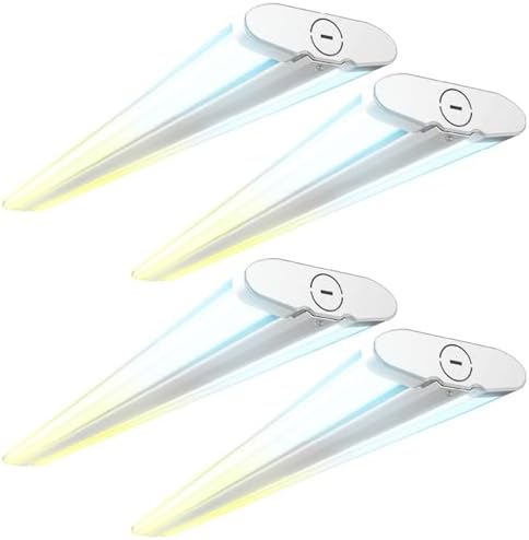 Sunco 4 Pack 4FT LED Shop Light Wraparound, Dual Selectable, 3CCT, 50-70W by Unknown