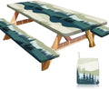Picnic Table and Bench Cover Set, Waterproof Fitted Elastic Cloth by Unknown