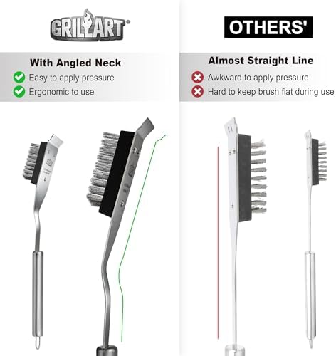 GRILLART Grill Brush and Scraper, Wire BBQ Grill Brush for Outdoor Grill, 16.5” Grill Cleaning Brush BBQ Grill Accessories, Safe Grill Cleaner Brush-Ideal Gift for Men/Dad BBQ Brush for Grill Cleaning - Image 3